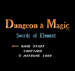 Dungeon & Magic - Swords of Element (Japan) Title Screen